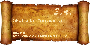 Skultéti Annamária névjegykártya